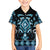 Blue Ngaru Taniko With Aotearoa Maori Tattoo Family Matching Off Shoulder Short Dress and Hawaiian Shirt