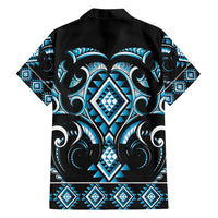 Blue Ngaru Taniko With Aotearoa Maori Tattoo Family Matching Puletasi and Hawaiian Shirt LT14 - Polynesian Pride