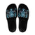 Blue Ngaru Taniko With Aotearoa Maori Tattoo Slide Sandals - Polynesian Pride