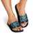 Blue Ngaru Taniko With Aotearoa Maori Tattoo Slide Sandals - Polynesian Pride