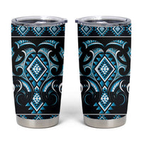 Blue Ngaru Taniko With Aotearoa Maori Tattoo Tumbler Cup
