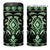 Green Ngaru Taniko With Aotearoa Maori Tattoo 4 in 1 Can Cooler Tumbler