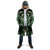 Green Ngaru Taniko With Aotearoa Maori Tattoo Cloak - Polynesian Pride