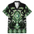 Green Ngaru Taniko With Aotearoa Maori Tattoo Family Matching Mermaid Dress and Hawaiian Shirt