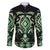 Green Ngaru Taniko With Aotearoa Maori Tattoo Family Matching Short Sleeve Bodycon Dress and Hawaiian Shirt