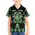 Green Ngaru Taniko With Aotearoa Maori Tattoo Family Matching Short Sleeve Bodycon Dress and Hawaiian Shirt