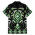 Green Ngaru Taniko With Aotearoa Maori Tattoo Family Matching Summer Maxi Dress and Hawaiian Shirt