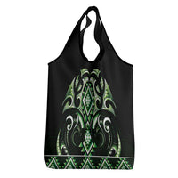 Green Ngaru Taniko With Aotearoa Maori Tattoo Grocery Bag