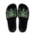 Green Ngaru Taniko With Aotearoa Maori Tattoo Slide Sandals - Polynesian Pride