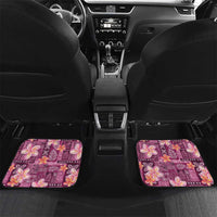 Pink Hawaii Plumeria With Tropical Flowers Motifs Car Mats