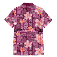 Pink Hawaii Plumeria With Tropical Flowers Motifs Family Matching Mermaid Dress and Hawaiian Shirt LT14 - Polynesian Pride