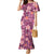 Pink Hawaii Plumeria With Tropical Flowers Motifs Family Matching Mermaid Dress and Hawaiian Shirt
