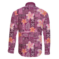 Pink Hawaii Plumeria With Tropical Flowers Motifs Family Matching Short Sleeve Bodycon Dress and Hawaiian Shirt LT14 - Polynesian Pride
