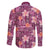 Pink Hawaii Plumeria With Tropical Flowers Motifs Family Matching Short Sleeve Bodycon Dress and Hawaiian Shirt