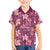Pink Hawaii Plumeria With Tropical Flowers Motifs Family Matching Short Sleeve Bodycon Dress and Hawaiian Shirt