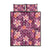 Pink Hawaii Plumeria With Tropical Flowers Motifs Quilt Bed Set