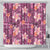 Pink Hawaii Plumeria With Tropical Flowers Motifs Shower Curtain