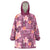 Pink Hawaii Plumeria With Tropical Flowers Motifs Wearable Blanket Hoodie