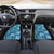Cyan Hawaii Plumeria With Tropical Flowers Motifs Car Mats