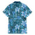 Cyan Hawaii Plumeria With Tropical Flowers Motifs Family Matching Long Sleeve Bodycon Dress and Hawaiian Shirt