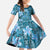 Cyan Hawaii Plumeria With Tropical Flowers Motifs Family Matching Off Shoulder Maxi Dress and Hawaiian Shirt