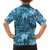 Cyan Hawaii Plumeria With Tropical Flowers Motifs Family Matching Tank Maxi Dress and Hawaiian Shirt