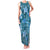 Cyan Hawaii Plumeria With Tropical Flowers Motifs Family Matching Tank Maxi Dress and Hawaiian Shirt