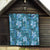 Cyan Hawaii Plumeria With Tropical Flowers Motifs Quilt