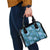 Cyan Hawaii Plumeria With Tropical Flowers Motifs Shoulder Handbag