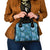 Cyan Hawaii Plumeria With Tropical Flowers Motifs Shoulder Handbag