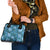 Cyan Hawaii Plumeria With Tropical Flowers Motifs Shoulder Handbag