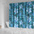 Cyan Hawaii Plumeria With Tropical Flowers Motifs Shower Curtain