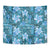 Cyan Hawaii Plumeria With Tropical Flowers Motifs Tapestry
