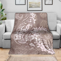 Polynesia Hammerhead Shark Tattoo With Plumeria Lei Blanket