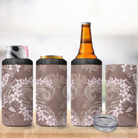 Polynesia Hammerhead Shark Tattoo With Plumeria Lei 4 in 1 Can Cooler Tumbler