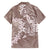 Polynesia Hammerhead Shark Tattoo With Plumeria Lei Family Matching Long Sleeve Bodycon Dress and Hawaiian Shirt