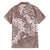 Polynesia Hammerhead Shark Tattoo With Plumeria Lei Family Matching Short Sleeve Bodycon Dress and Hawaiian Shirt
