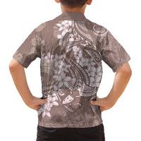 Polynesia Hammerhead Shark Tattoo With Plumeria Lei Family Matching Tank Maxi Dress and Hawaiian Shirt