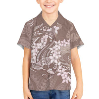 Polynesia Hammerhead Shark Tattoo With Plumeria Lei Hawaiian Shirt