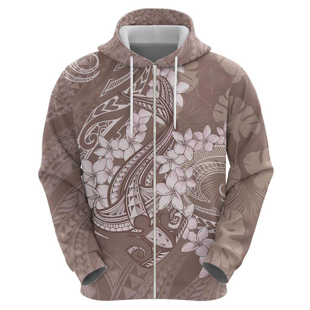 Polynesia Hammerhead Shark Tattoo With Plumeria Lei Hoodie