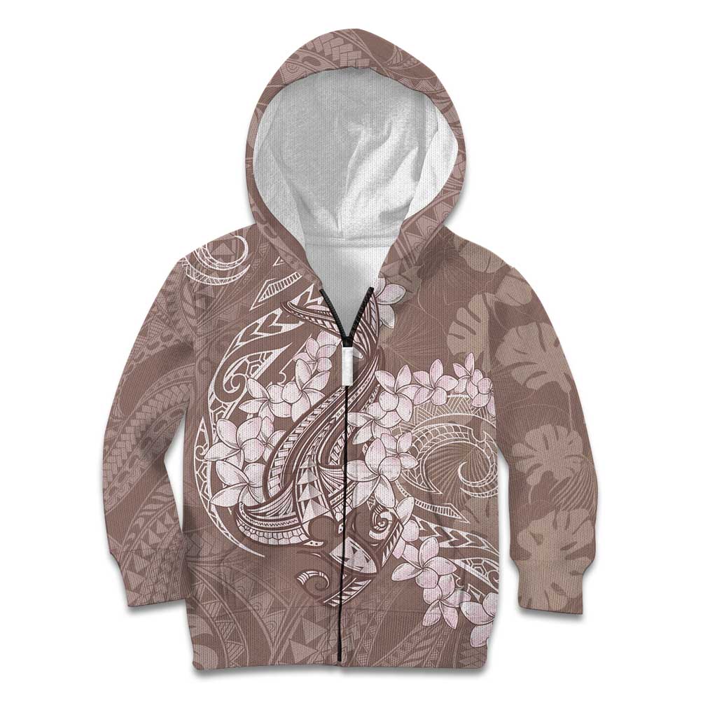 Polynesia Hammerhead Shark Tattoo With Plumeria Lei Kid Hoodie