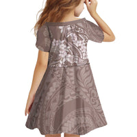 Polynesia Hammerhead Shark Tattoo With Plumeria Lei Kid Short Sleeve Dress