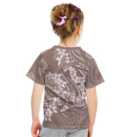 Polynesia Hammerhead Shark Tattoo With Plumeria Lei Kid T Shirt