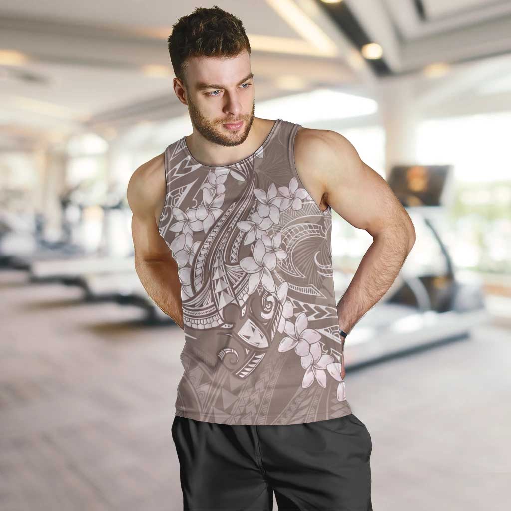 Polynesia Hammerhead Shark Tattoo With Plumeria Lei Men Tank Top