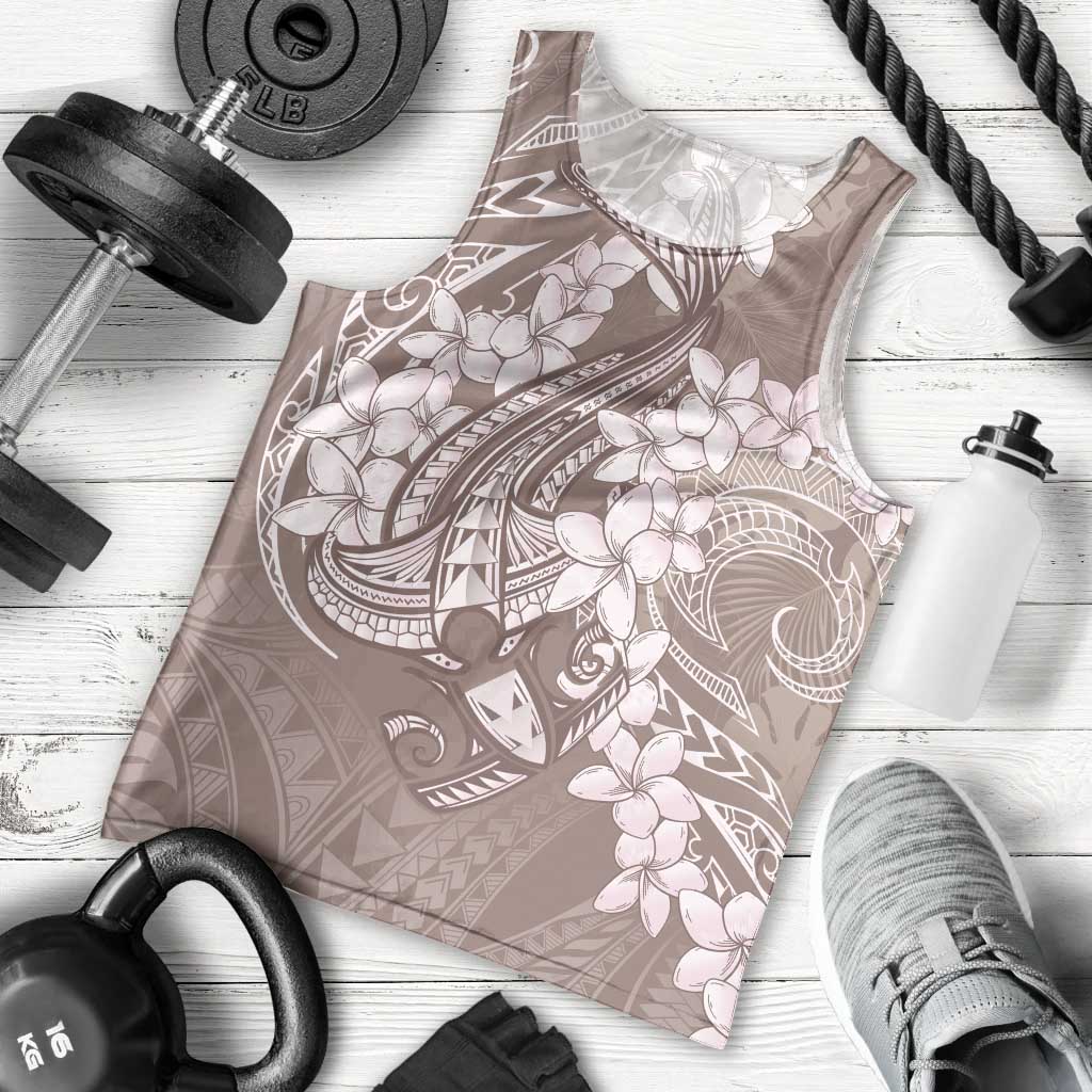 Polynesia Hammerhead Shark Tattoo With Plumeria Lei Men Tank Top
