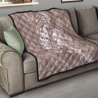 Polynesia Hammerhead Shark Tattoo With Plumeria Lei Quilt