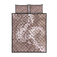 Polynesia Hammerhead Shark Tattoo With Plumeria Lei Quilt Bed Set