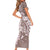 Polynesia Hammerhead Shark Tattoo With Plumeria Lei Short Sleeve Bodycon Dress
