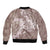 Polynesia Hammerhead Shark Tattoo With Plumeria Lei Sleeve Zip Bomber Jacket