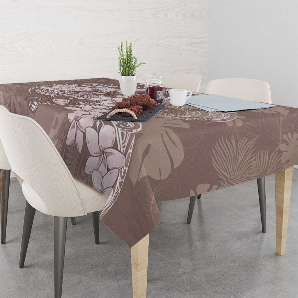 Polynesia Hammerhead Shark Tattoo With Plumeria Lei Tablecloth